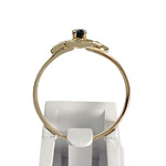 Bague d'occasion or 750 jaune saphir diamant - vue 3