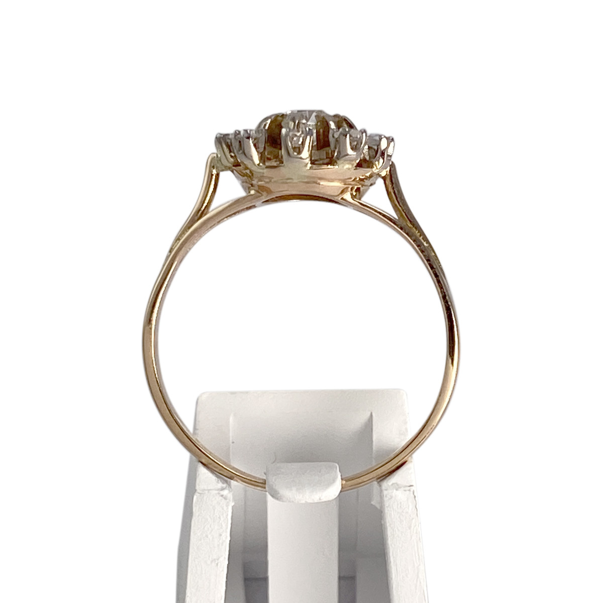 Bague d'occasion 2 ors 750 fleur diamants - vue 3