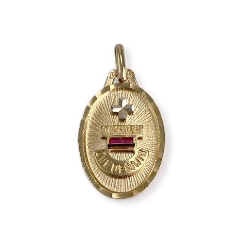 Pendentif AUGIS d'occasion or 750 2 tons rubis synthèse