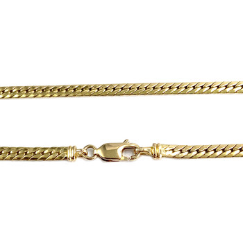 Collier d'occasion  or 750 2 tons maille anglaise diamants saphir
