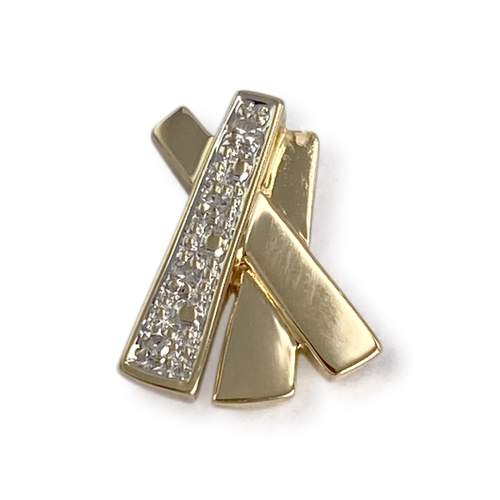 Pendentif d'occasion or 750 2 tons diamants