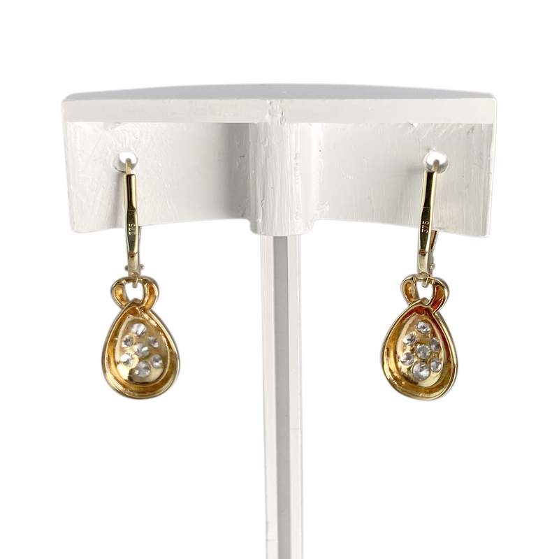 Boucles d'oreilles d'occasion  or 375 2 tons diamant diamant - vue 3