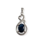 Pendentif d'occasion or 750 blanc saphir zirconias - vue 1
