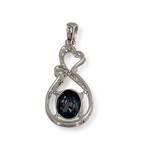 Pendentif d'occasion or 750 blanc saphir zirconias - vue 2