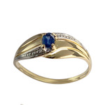 Bague d'occasion  or 750 2 tons saphir - vue 1