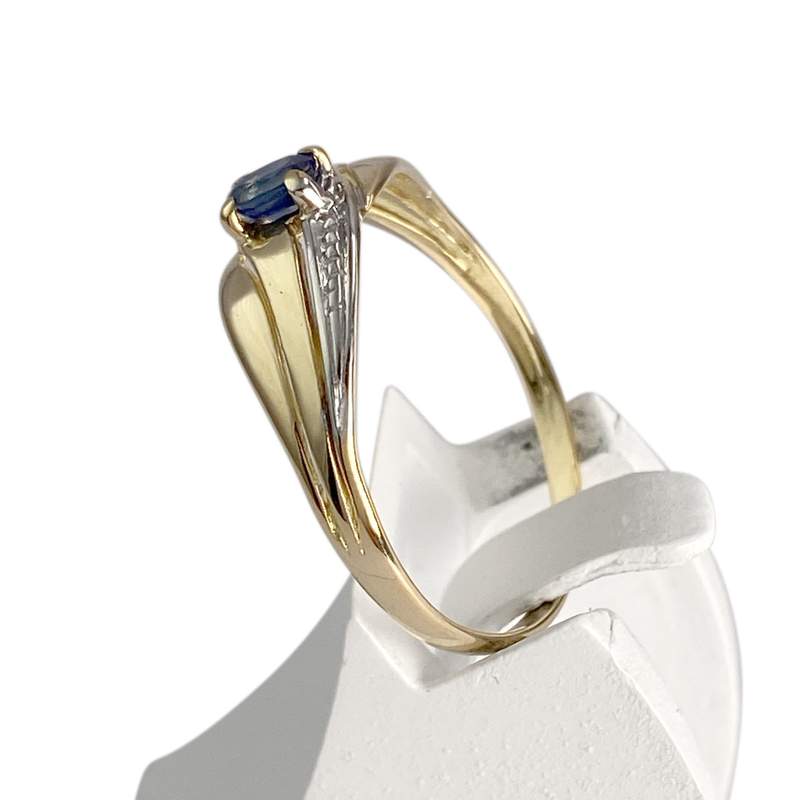Bague d'occasion  or 750 2 tons saphir - vue 2