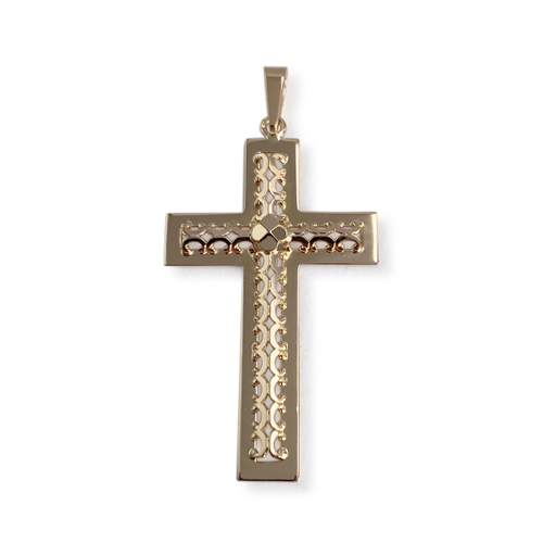 Pendentif d'occasion or 750 jaune croix