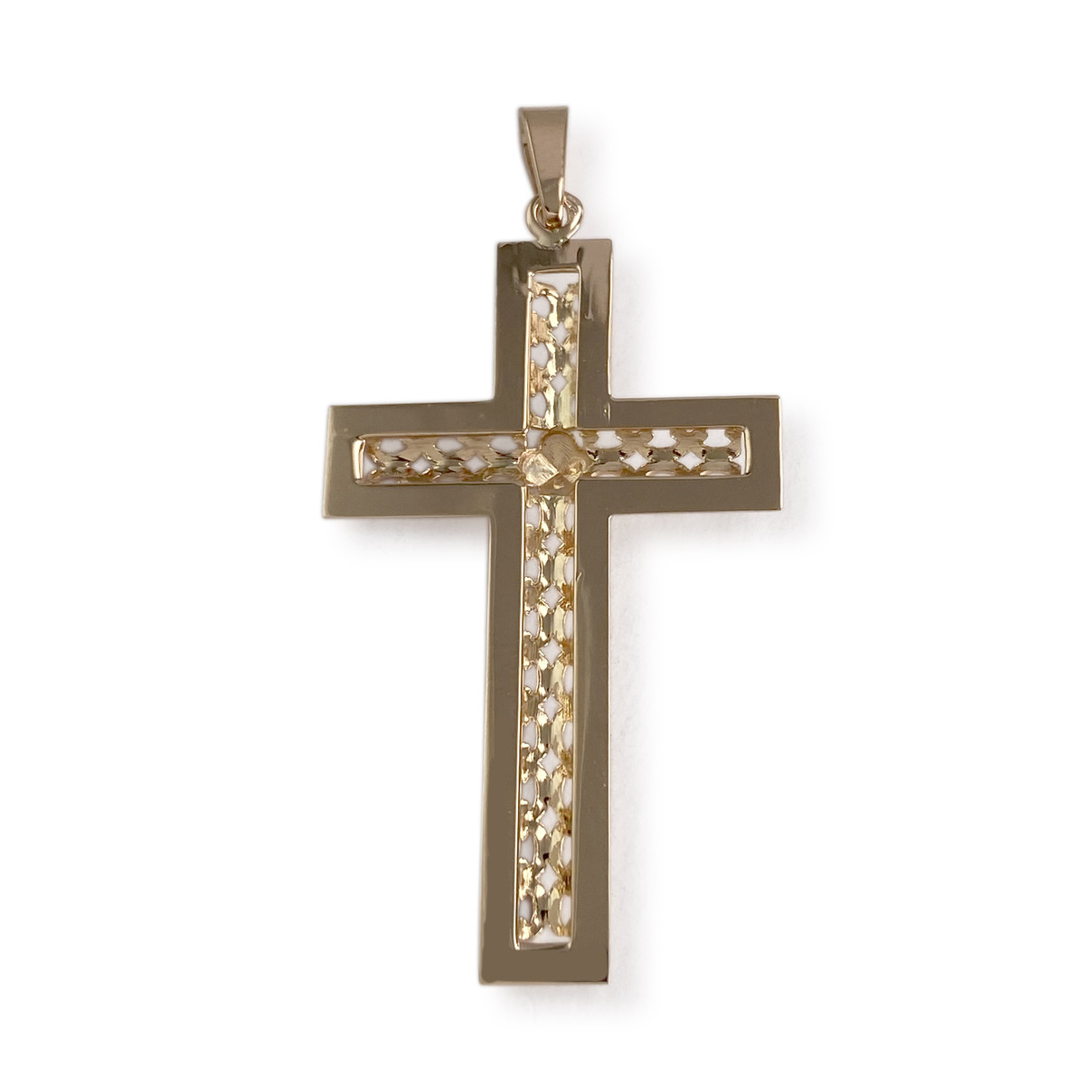 Pendentif d'occasion or 750 jaune croix - vue 2