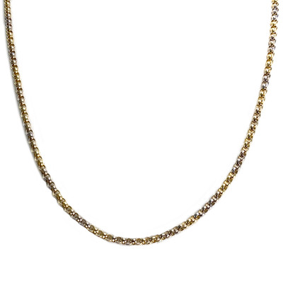 Used 750 gold two-tone Jaseron chain, 44.5 cm