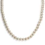 Collier d'occasion en or jaune 750, perles de culture et diamants, 80 cm - vue 1