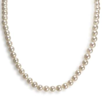 Collier d'occasion en or jaune 750, perles de culture et diamants, 80 cm