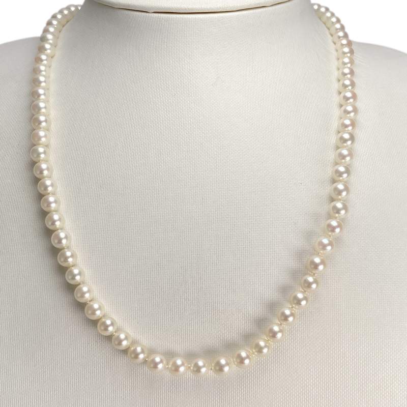 Collier d'occasion or 750 jaune perle de culture diamant - vue 2