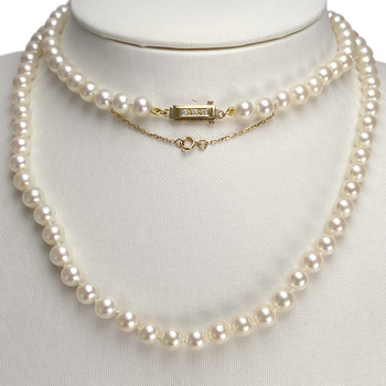Collier d'occasion or 750 jaune perle de culture diamant