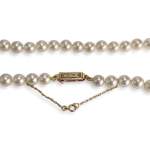Collier d'occasion en or jaune 750, perles de culture et diamants, 80 cm - vue 4