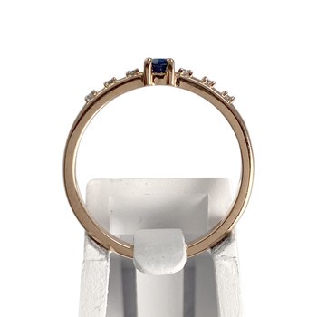 Tweedehands MAUBOUSSIN-ring van 750 geelgoud met diamant en saffier