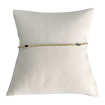Bracelet d'occasion or 750 jaune maille forcat saphir - vue 1