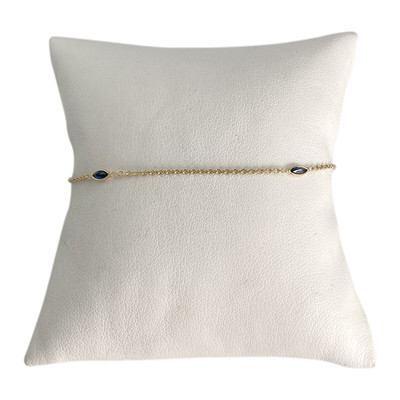Bracelet d'occasion or 750 jaune maille forcat saphir