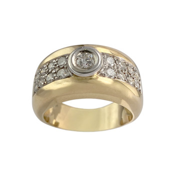 Bague d'occasion or 750 2 tons diamants