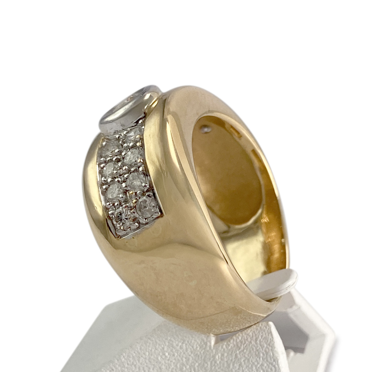 Bague d'occasion or 750 2 tons diamants - vue 2