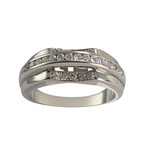 Bague d'occasion or 750 blanc diamants - vue 1