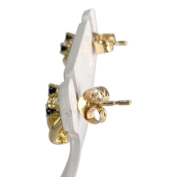 Boucles d'oreilles d'occasion or 750 jaune zirconias et saphirs