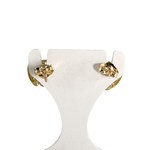 Boucles d'oreilles d'occasion or 750 jaune zirconias et saphirs - vue 3