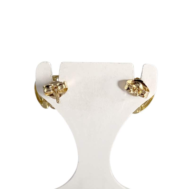 Boucles d'oreilles d'occasion or 750 jaune zirconias et saphirs - vue 3