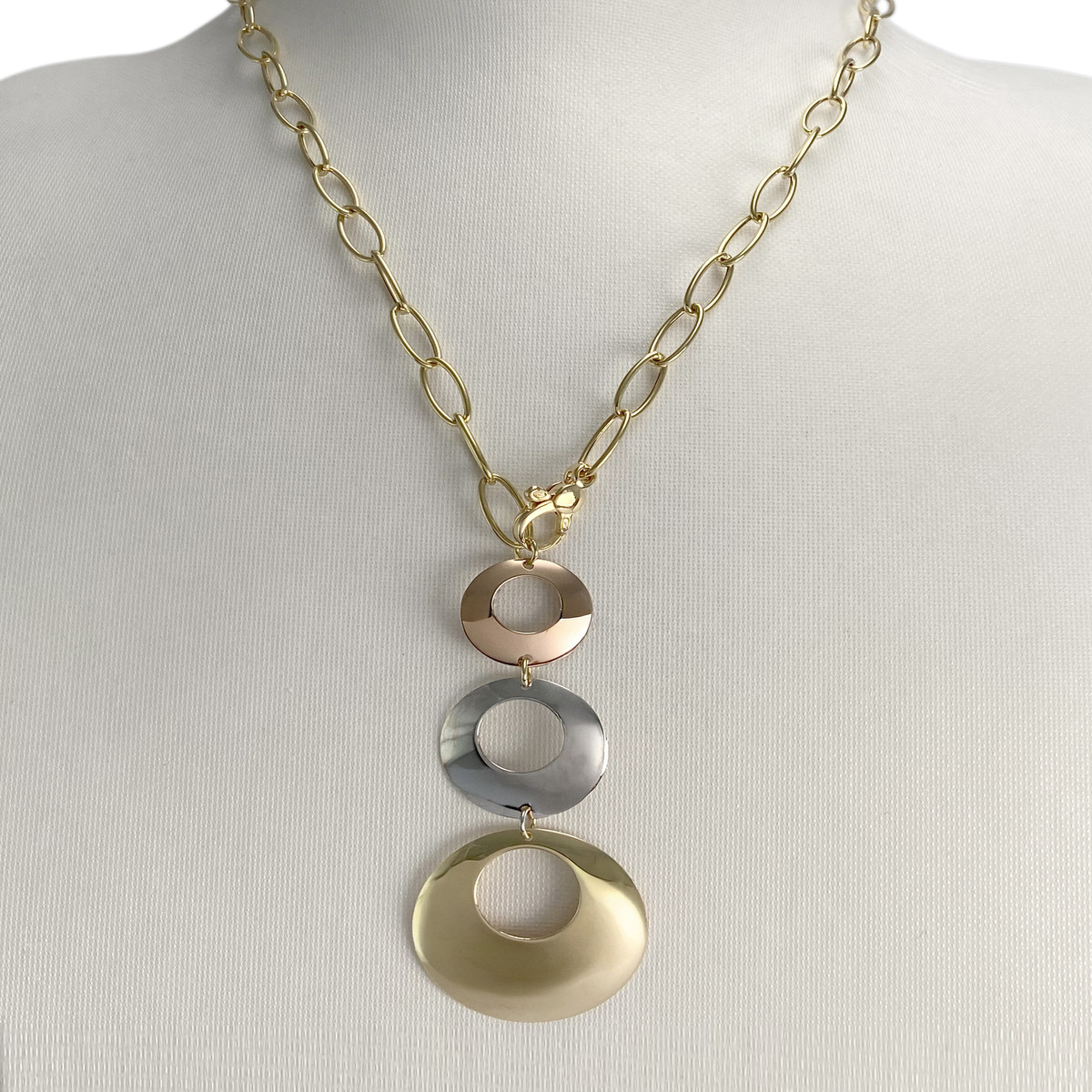 Collier d'occasion 3 ors 750 maille forçat - vue 2