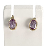 Boucles d'oreilles d'occasion or 750 jaune améthystes - vue 1
