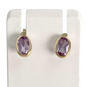 Boucles d'oreilles d'occasion or 750 jaune améthystes