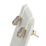Boucles d'oreilles d'occasion or 750 jaune améthystes - vue 2