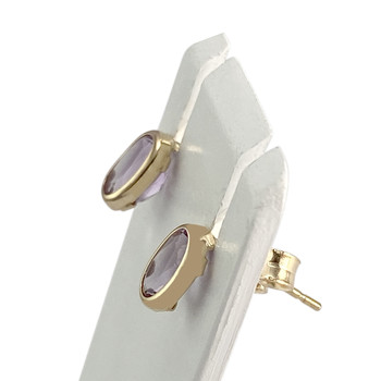 Boucles d'oreilles d'occasion or 750 jaune améthystes