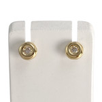 Boucles d'oreilles d'occasion or 750 jaune diamants - vue 1