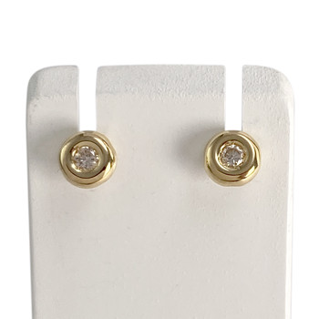Boucles d'oreilles d'occasion or 750 jaune diamants