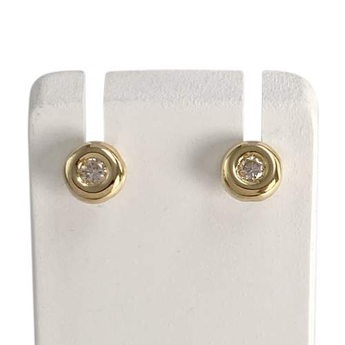 Boucles d'oreilles d'occasion or 750 jaune diamants