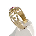 Bague d'occasion or 750 jaune diamants et rubis - vue 2