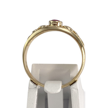 Bague d'occasion or 750 jaune diamants et rubis
