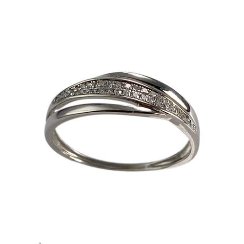 Bague d'occasion or 375 blanc diamants