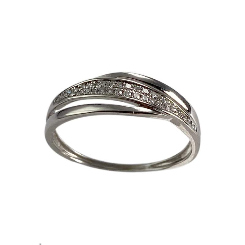 Bague d'occasion or 375 blanc diamants - vue 1