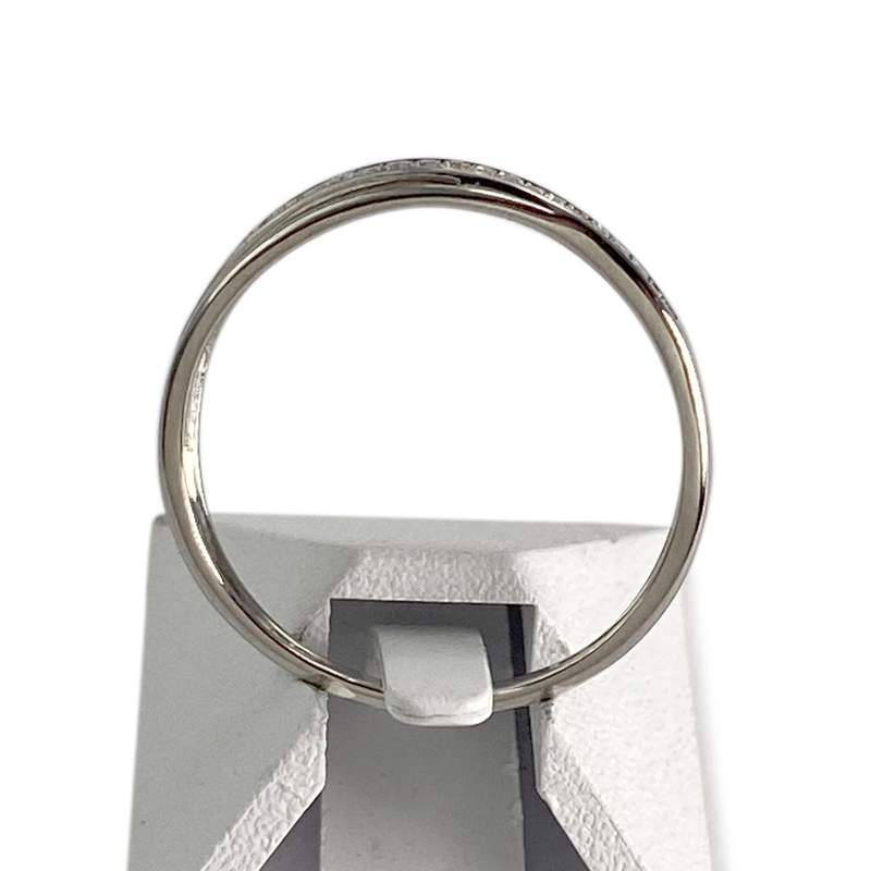Bague d'occasion or 375 blanc diamants - vue 3