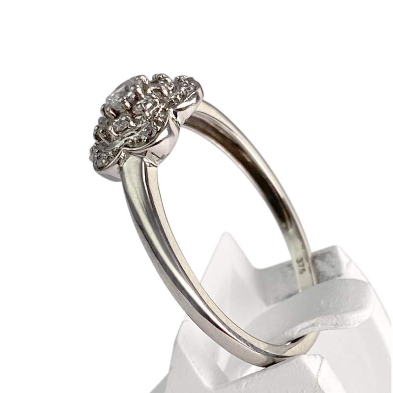 Bague d'occasion or 375 blanc zirconias - vue 2