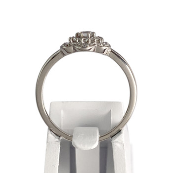 Bague d'occasion or 375 blanc zirconias