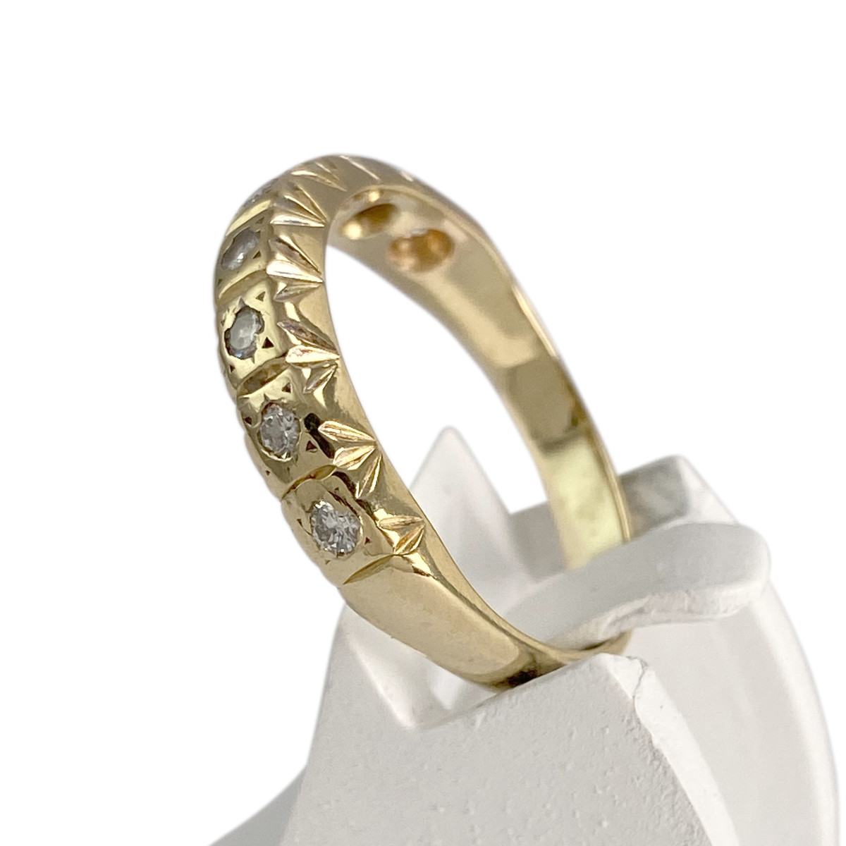 Bague d'occasion or 750 jaune diamants - vue 2