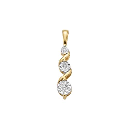 Pendentif d'occasion  or 750 2 tons diamants