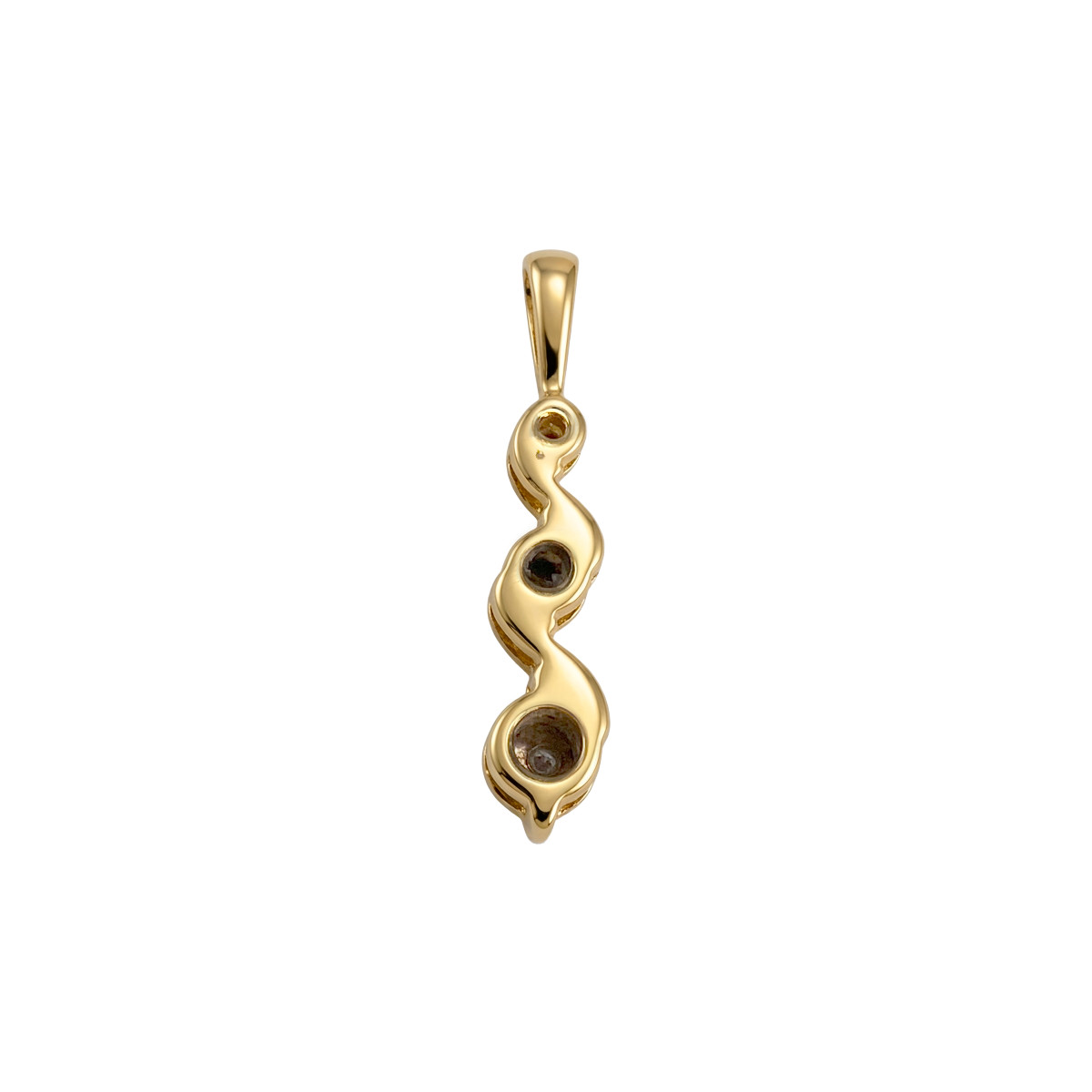 Pendentif d'occasion  or 750 2 tons diamants - vue 2