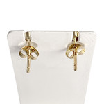 Boucles d'oreilles d'occasion or 750 jaune améthystes et zirconias - vue 3