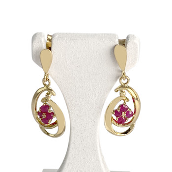 Boucles d'oreilles d'occasion or 750 jaune rubis