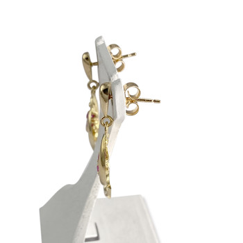 Boucles d'oreilles d'occasion or 750 jaune rubis