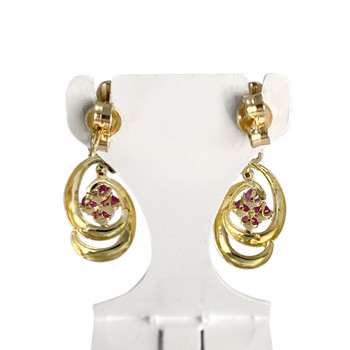 Boucles d'oreilles d'occasion or 750 jaune rubis
