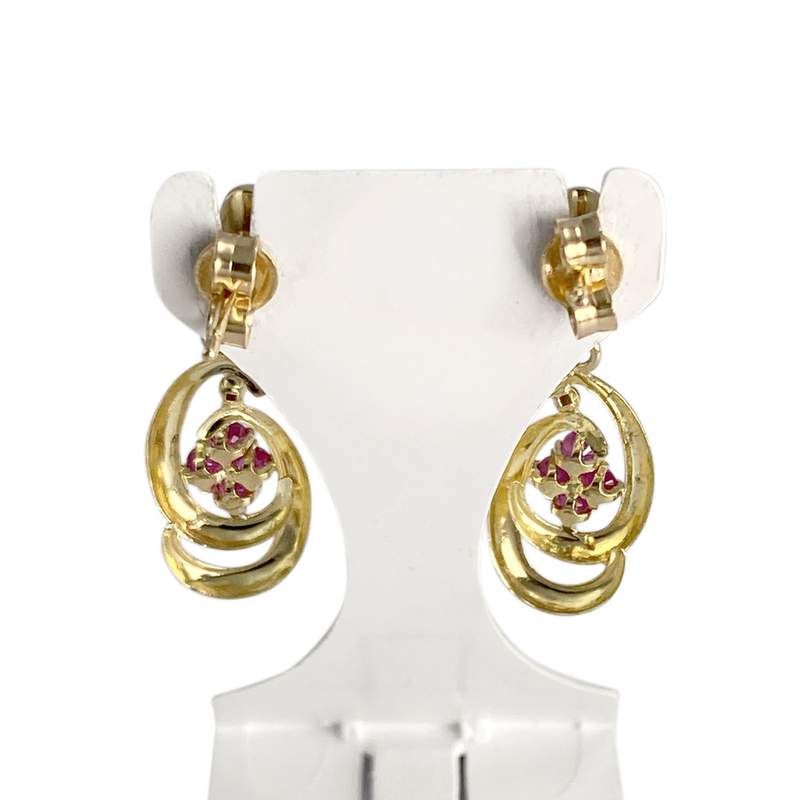 Boucles d'oreilles d'occasion or 750 jaune rubis - vue 3